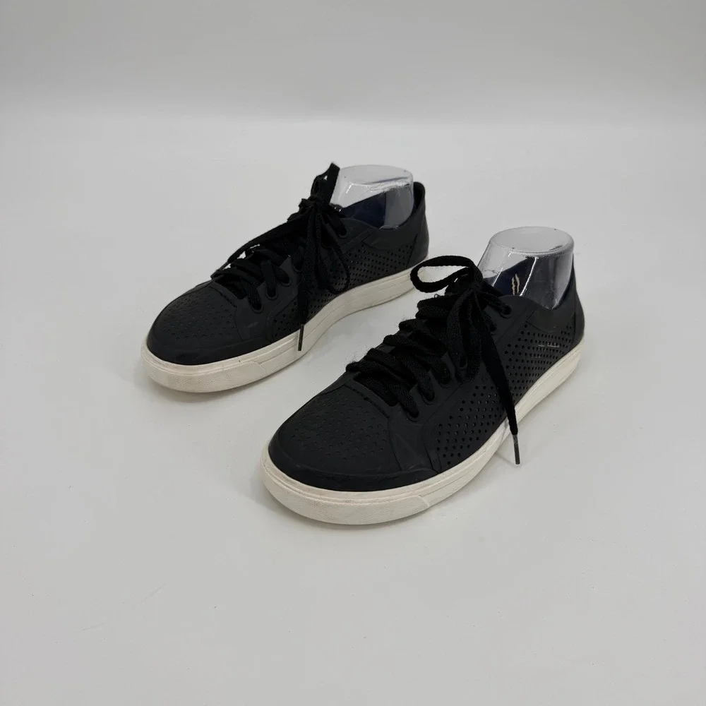 Crocs Citilane Roka Court Black White Perforated Lace Up Sneakers 204954 W11